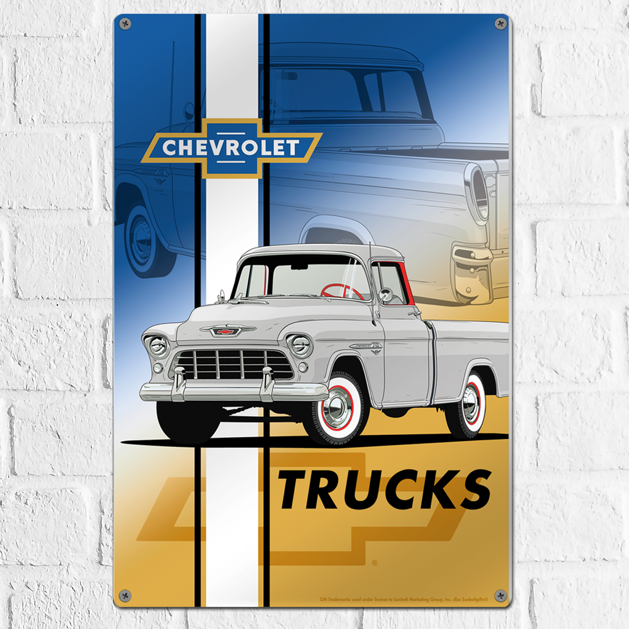 Chevrolet Vintage Truck 12"x 18" Metal Wall Decor – Vintage Truck Premium Aluminum Wall Art, Classic  Car Decor for Garage, Man Cave, Bar, or Home