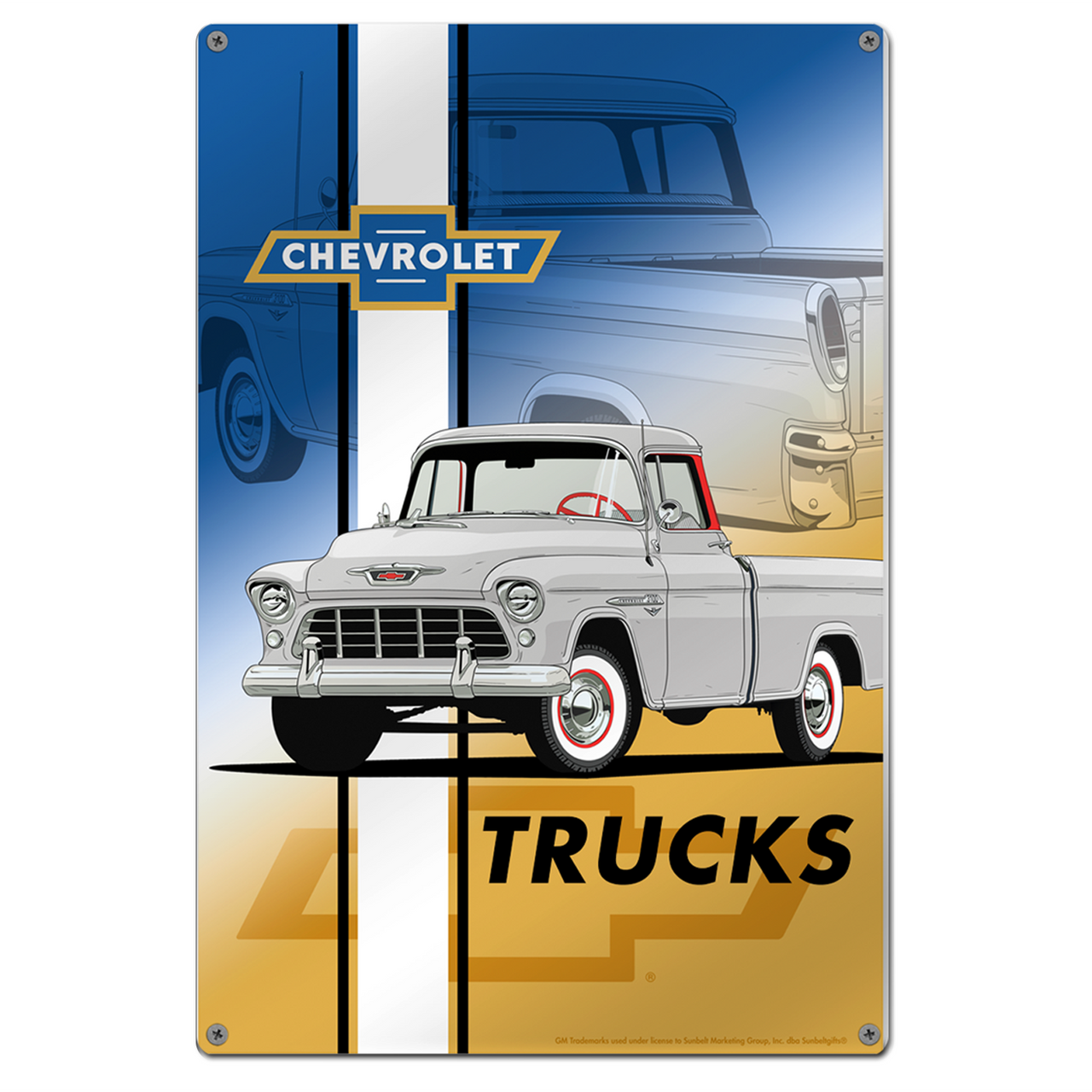 Chevrolet Vintage Truck 12"x 18" Metal Wall Decor – Vintage Truck Premium Aluminum Wall Art, Classic  Car Decor for Garage, Man Cave, Bar, or Home