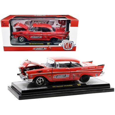 1957-chevrolet-210-hardtop-red-with-graphics-mr-gasket-co-1-24-diecast-model-car