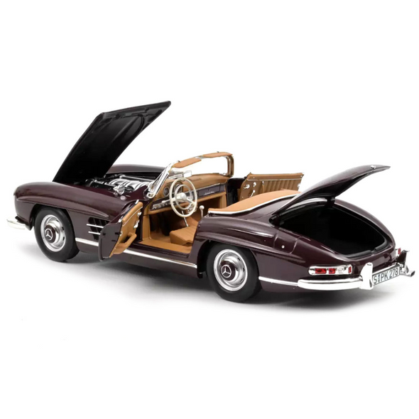 1957-mercedes-benz-300-sl-roadster-dark-red-1-18-diecast-model-car-by-norev
