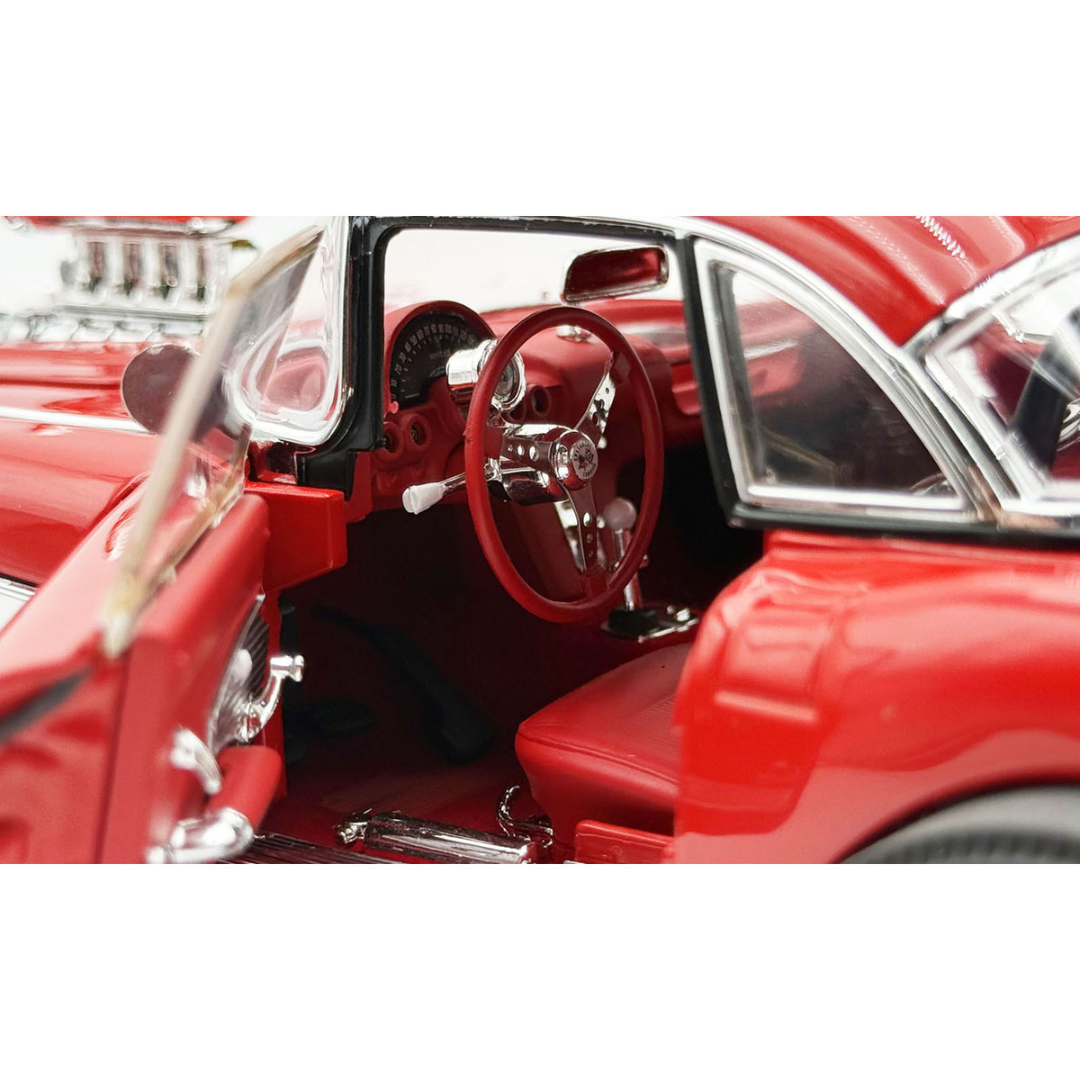 1961 Chevrolet Corvette Gasser Roman Red with Red Interior Limited Edition to 300 pieces Worldwide 1/18 Diecast Model Car