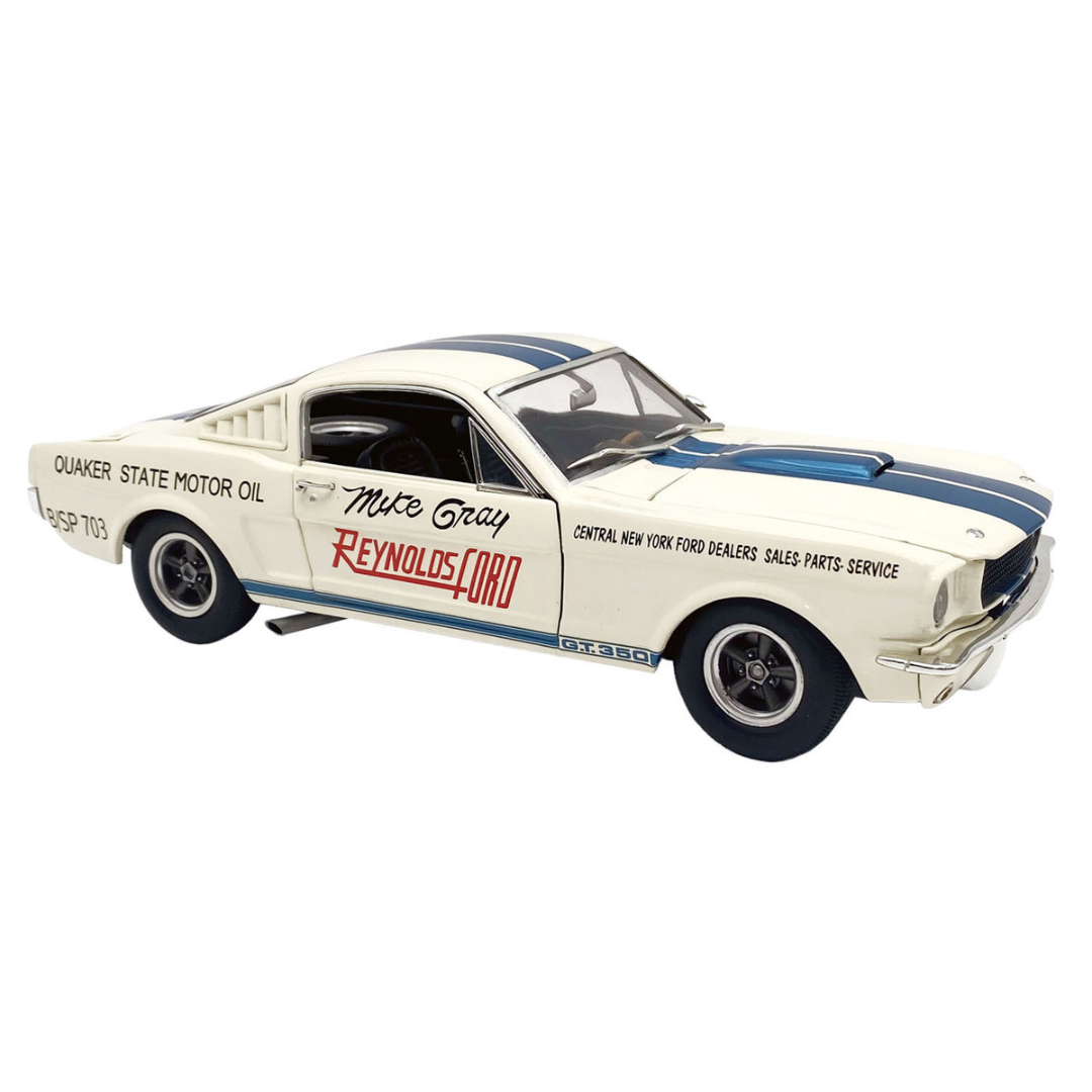 1965 Shelby GT350 "Reynolds Ford" White with Blue Stripes Limited Edition to 204 pieces Worldwide 1/18 Diecast Model Car