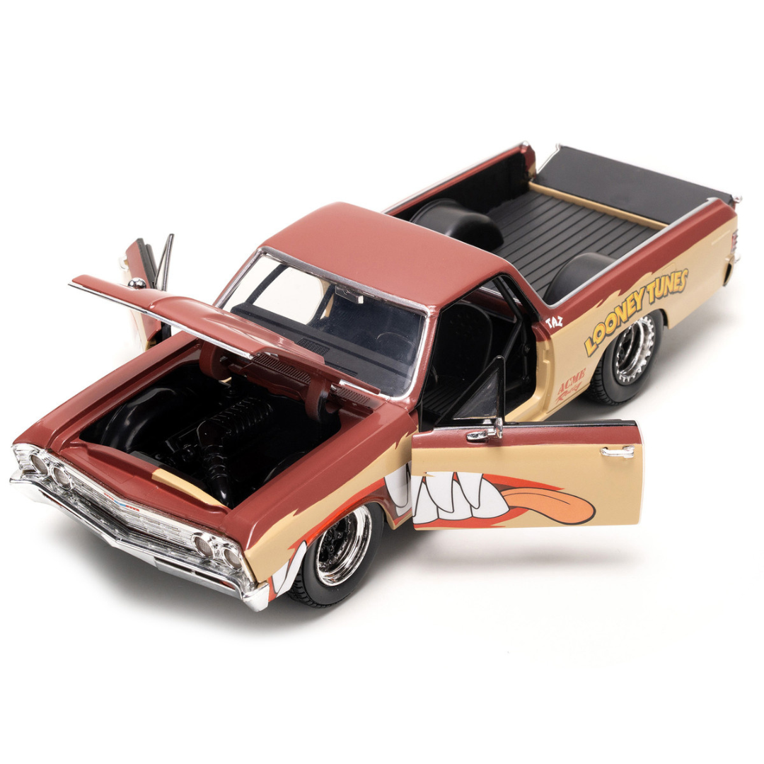 1967 Chevrolet El Camino Tasmanian Devil (Taz) Diecast Figure "Looney Tunes" "Hollywood Rides" Series 1/24 Diecast Model Car