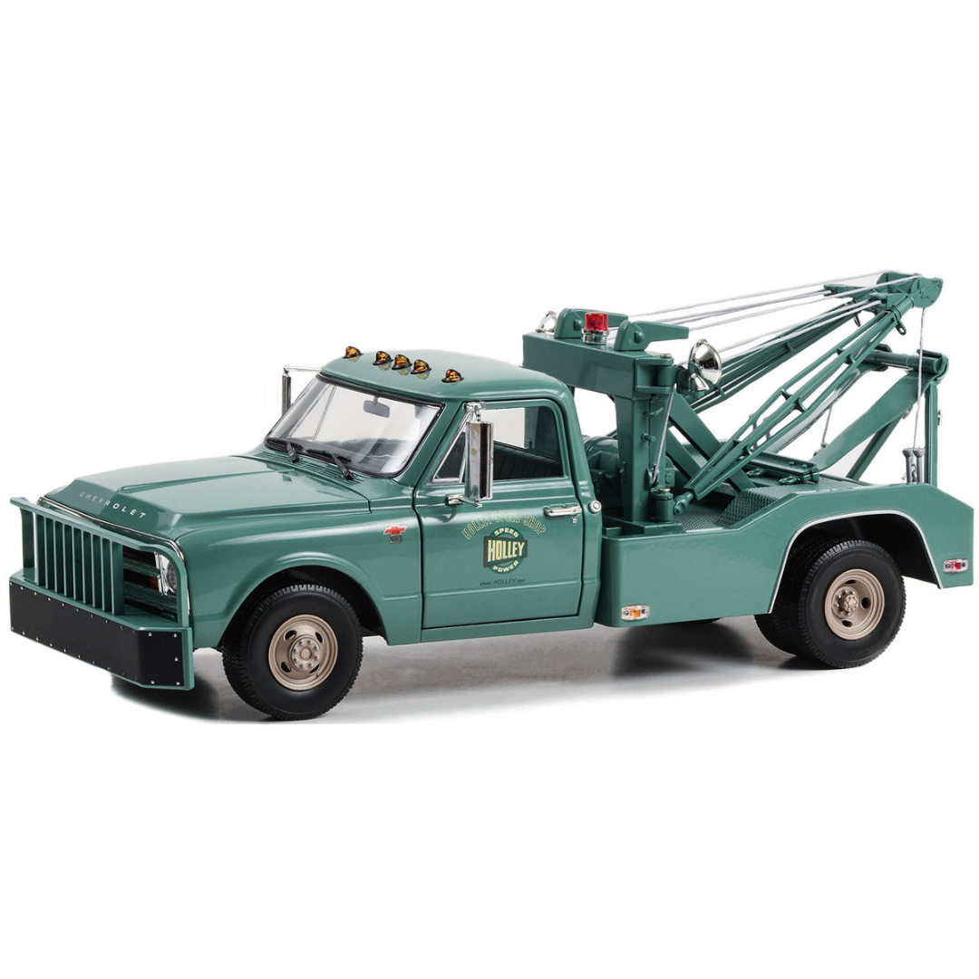 1967 Chevrolet C-30 Dually Wrecker Tow Truck "Holley Speed Shop" Green 1/18 Diecast Model Car