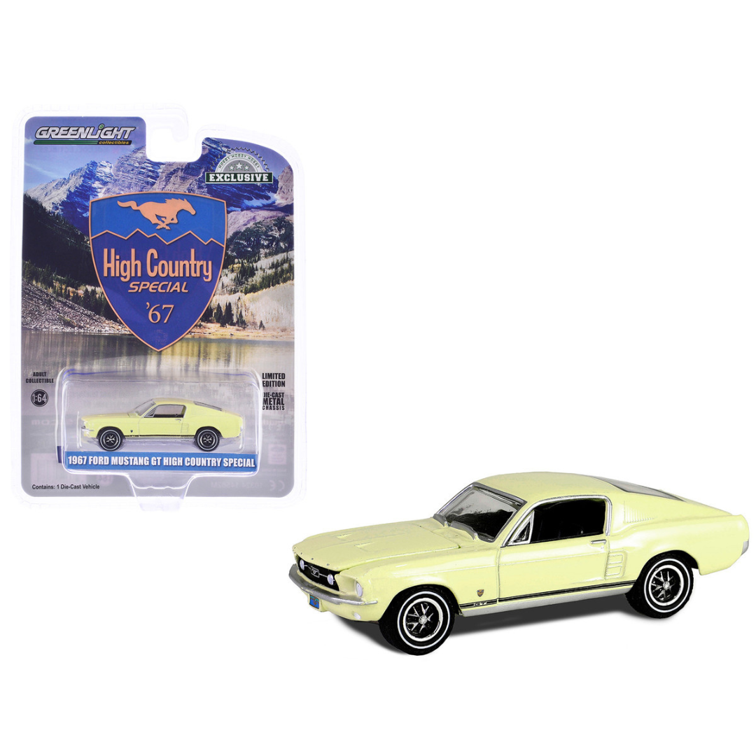 1967 Ford Mustang GT Fastback "High Country Special" Aspen Gold "Hobby Exclusive" Series 1/64 Diecast Model Car
