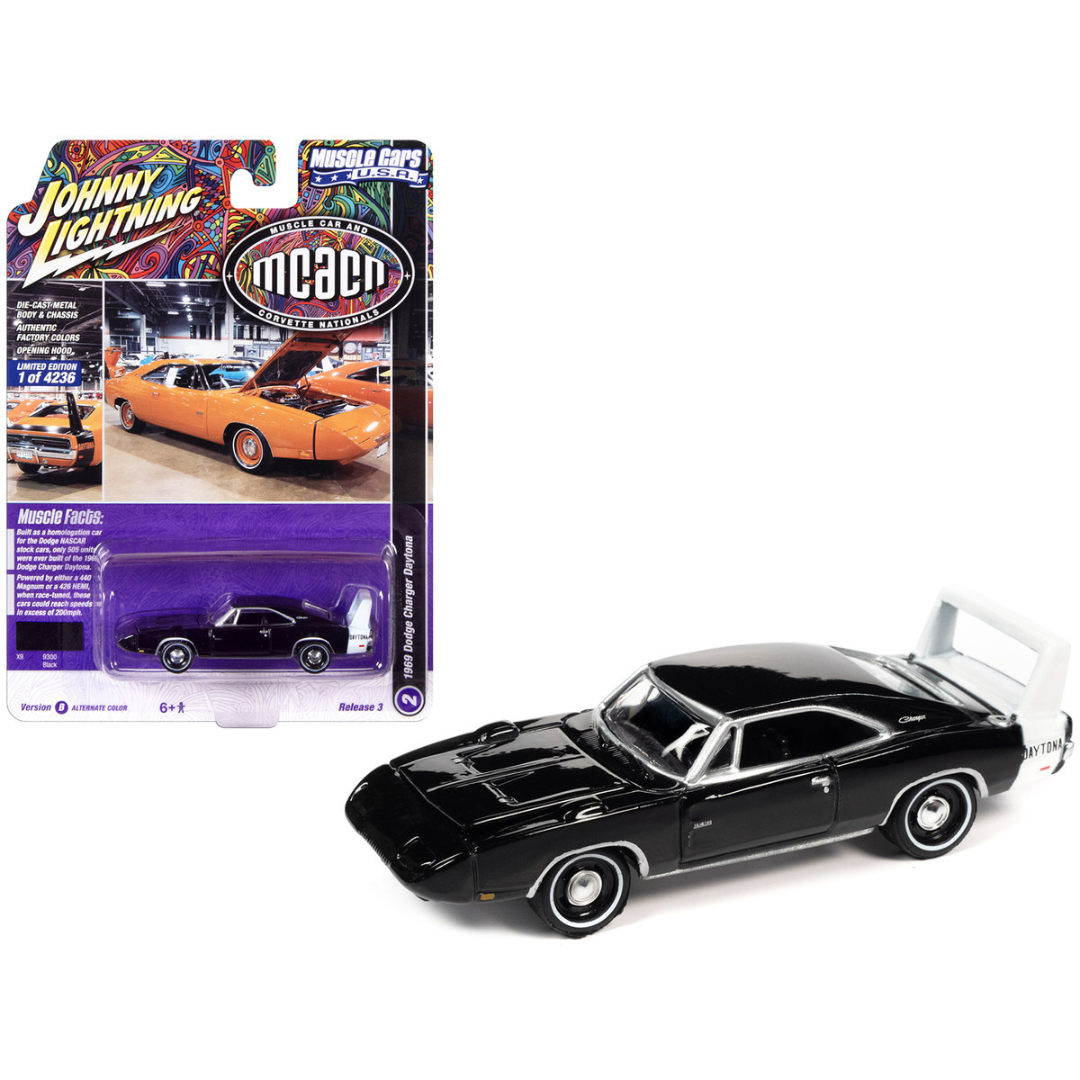 1969-dodge-charger-daytona-black-mcacn-limited-edition-1-64-diecast-model-car-by-johnny-lightning