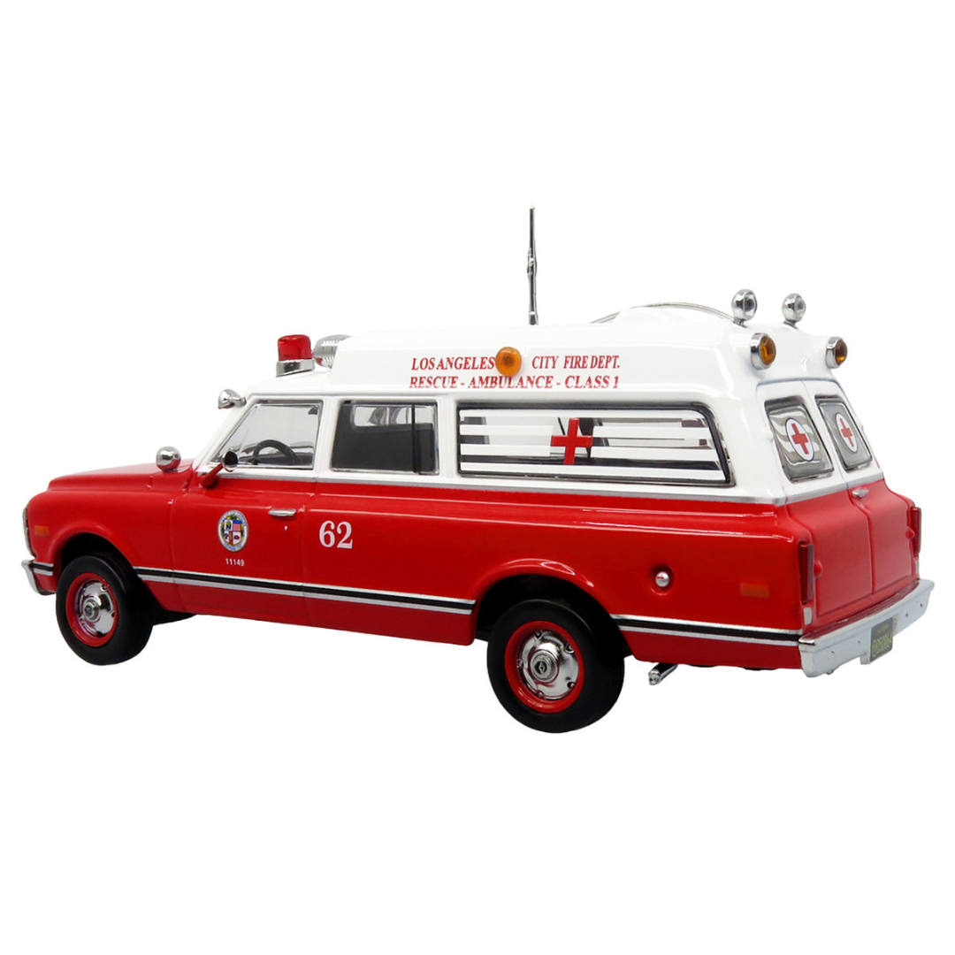 1969 Chevrolet C-10 Ambulance "Los Angeles City Fire Department" Red and White "5 Alarm" Series Limited Edition 1/50 Diecast Model