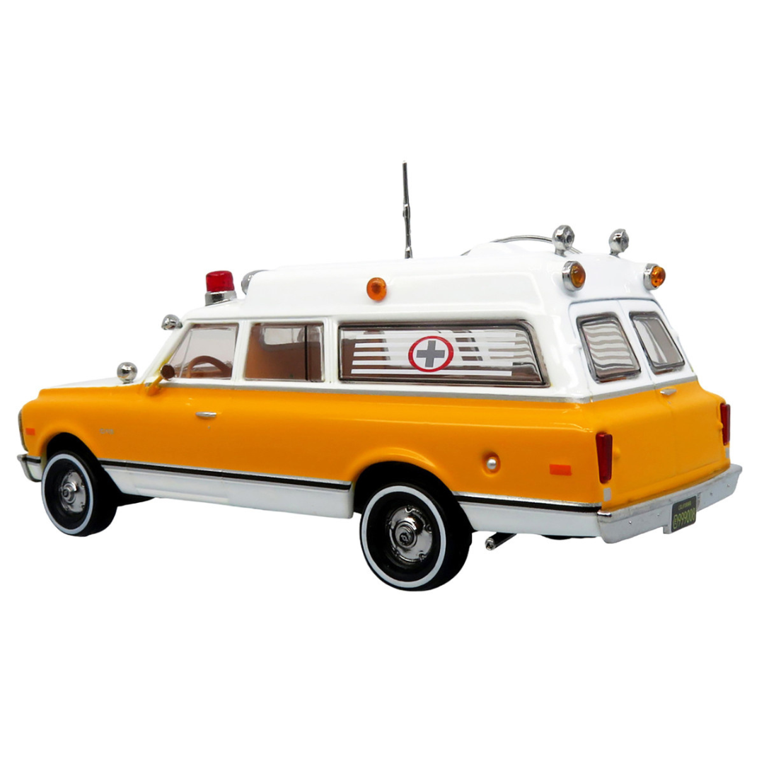 1969 Chevrolet C-10 Ambulance "Rampart General Hospital" White and Yellow "5 Alarm" Series Limited Edition 1/50 Diecast Model