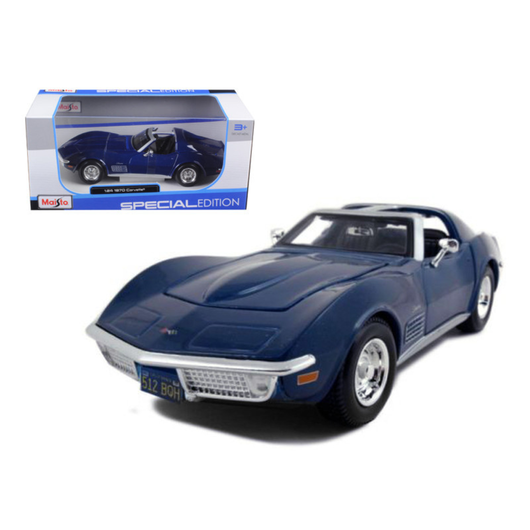 1970 Chevrolet Corvette Blue 1/24 Diecast Model Car