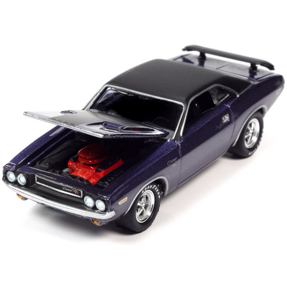 1970-dodge-challenger-r-t-plum-crazy-purple-metallic-usps-1-64-diecast-model-car-by-johnny-lightning