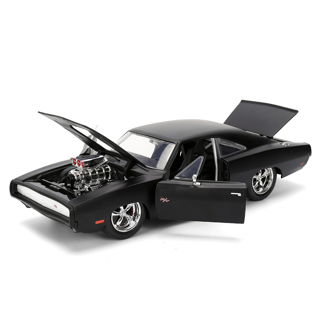 1970 Dodge Charger R/T Matt Black "Fast & Furious" (2009) Movie "Fast & Furious" Series 1/24 Diecast Model Car