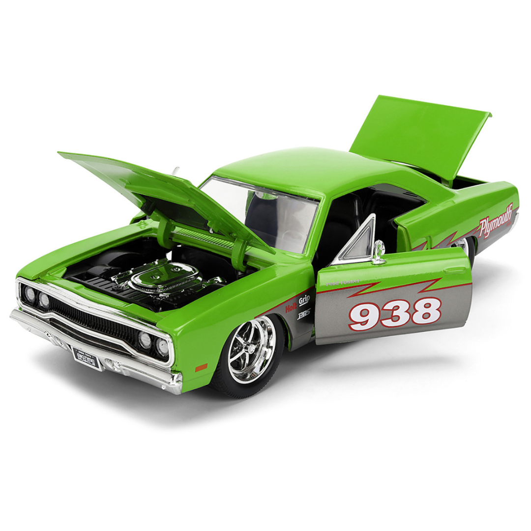 1970 Plymouth Road Runner #938 Green and Gray Metallic "Bigtime Muscle" Series 1/24 Diecast Model Car