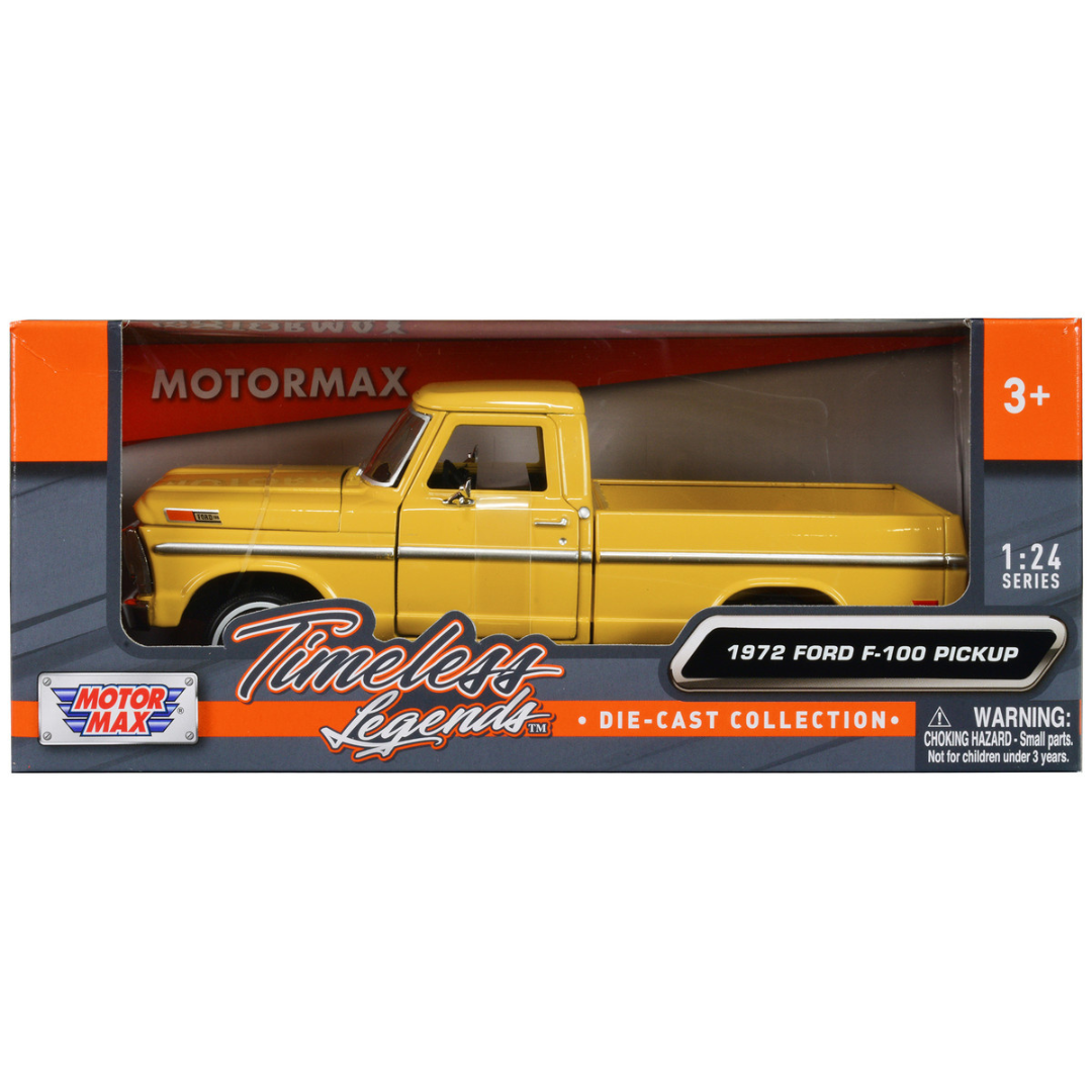 1972 Ford F-100 Pickup Truck Yellow 1/24 Diecast Model Car