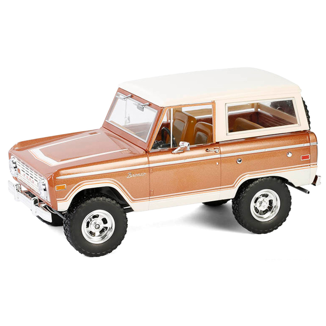1973 Ford Bronco Hot Ginger Metallic with Cream Top "Artisan Collection" 1/18 Diecast Model Car