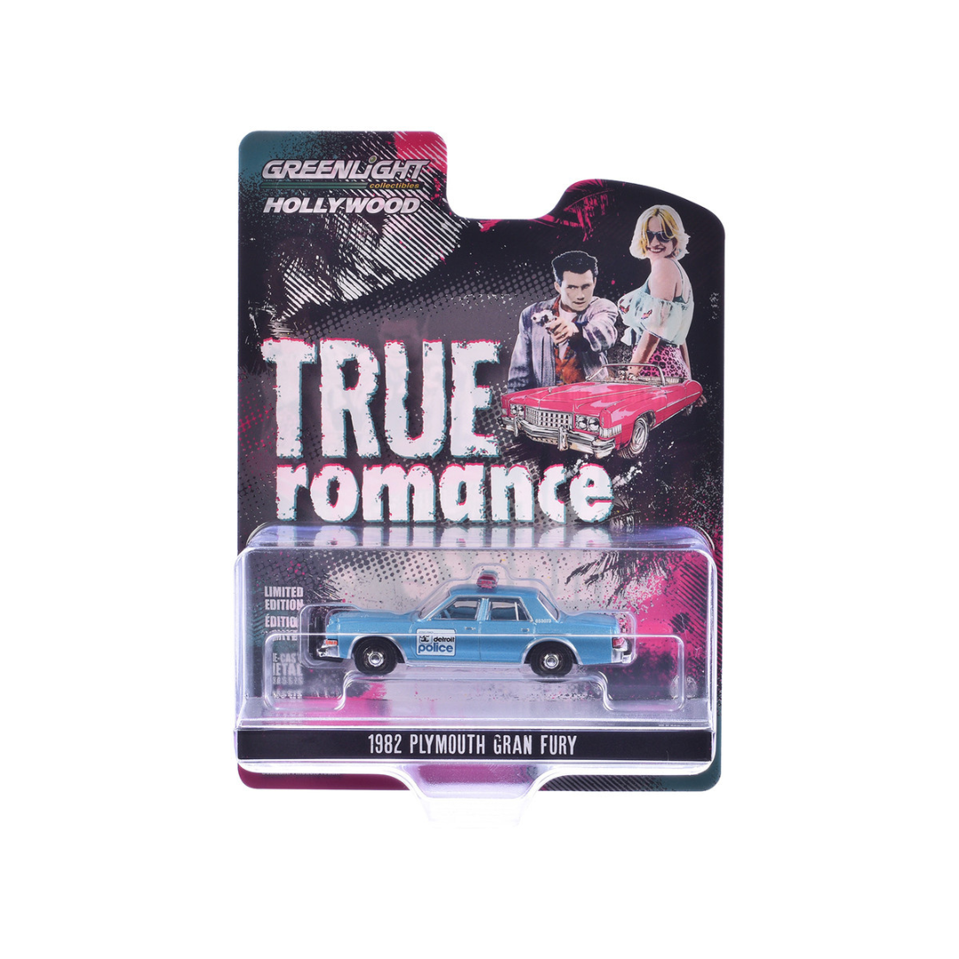 1982 Plymouth Gran Fury "Detroit Police" Blue Metallic "True Romance" (1993) Movie "Hollywood Series" Release 43 1/64 Diecast Model Car