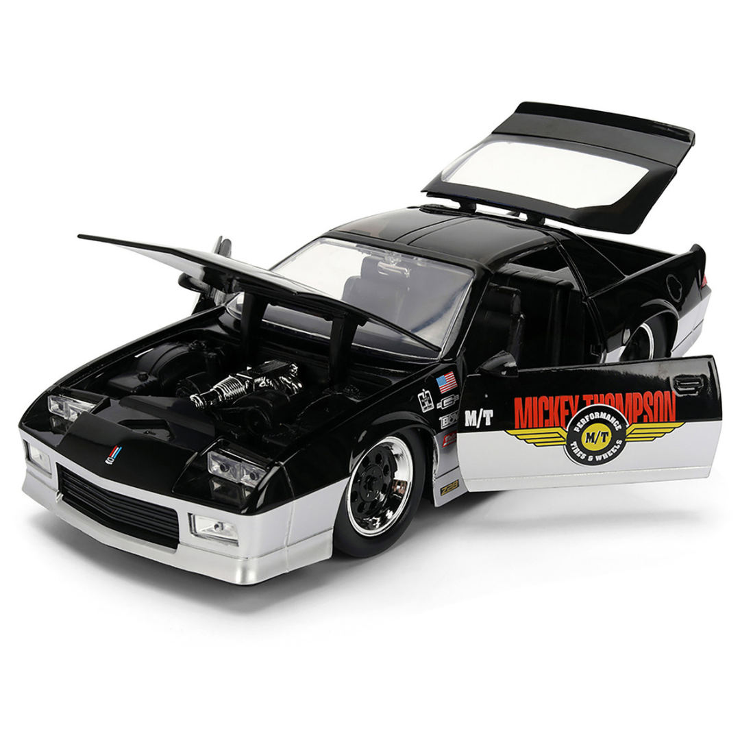 1985 Chevrolet Camaro Z28 "Mickey Thompson" Black and Silver Metallic "Bigtime Muscle" Series 1/24 Diecast Model Car