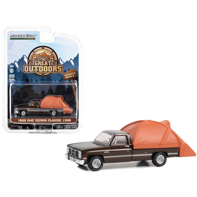 1986-gmc-sierra-classic-1500-pickup-truck-with-truck-bed-tent-1-64-diecast-model-car-by-greenlight