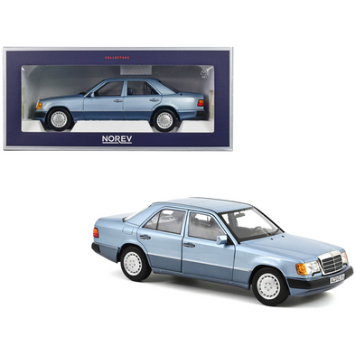 1990-mercedes-benz-230-e-light-blue-metallic-1-18-diecast-model-car-by-norev