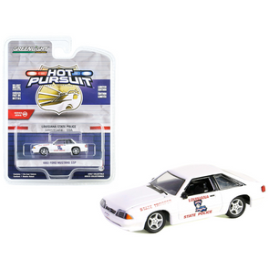 1993-ford-mustang-ssp-white-louisiana-state-police-state-trooper-hot-pursuit-series-45-1-64-diecast-model-car