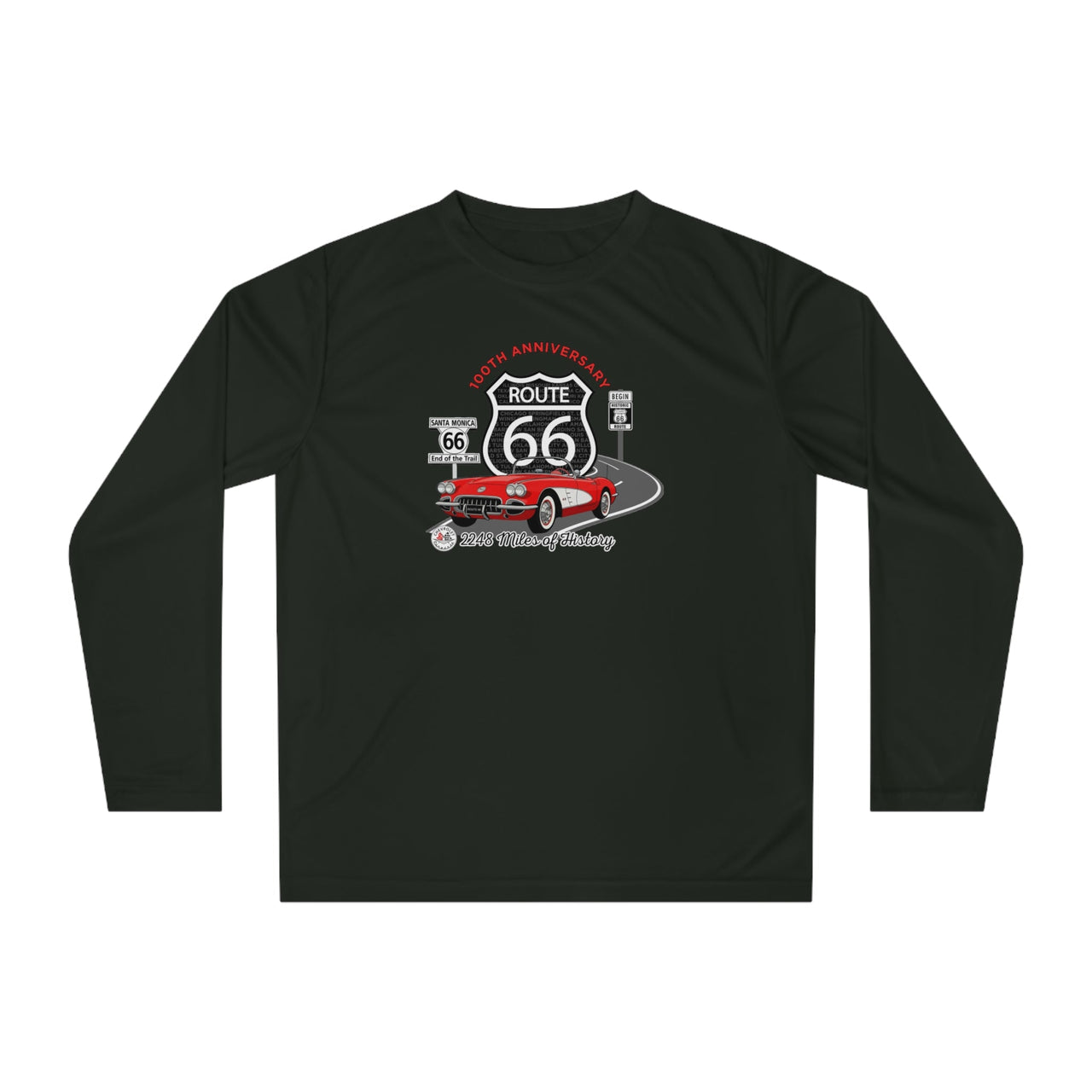 C1 Corvette Route 66 100th Anniversary Long Sleeve Performance Shirt