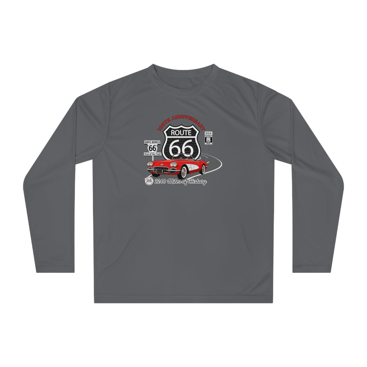 C1 Corvette Route 66 100th Anniversary Long Sleeve Performance Shirt