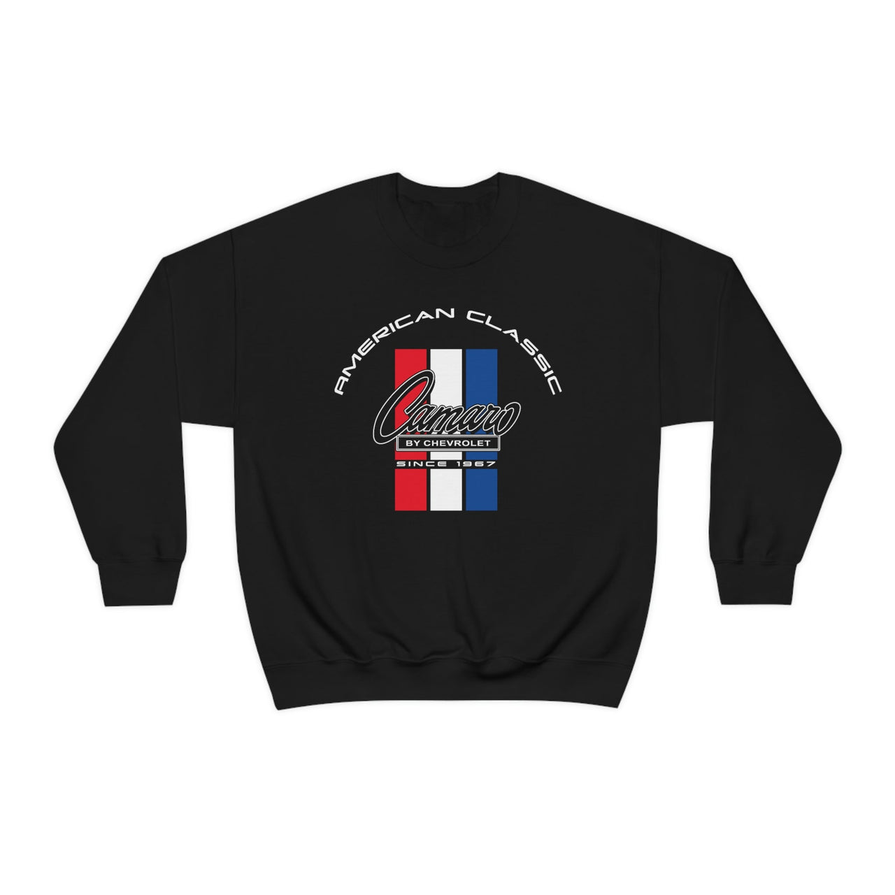 Camaro 1st Gen Tri Color Crew Neck Long Sleeve Heavy Duty Sweatshirt