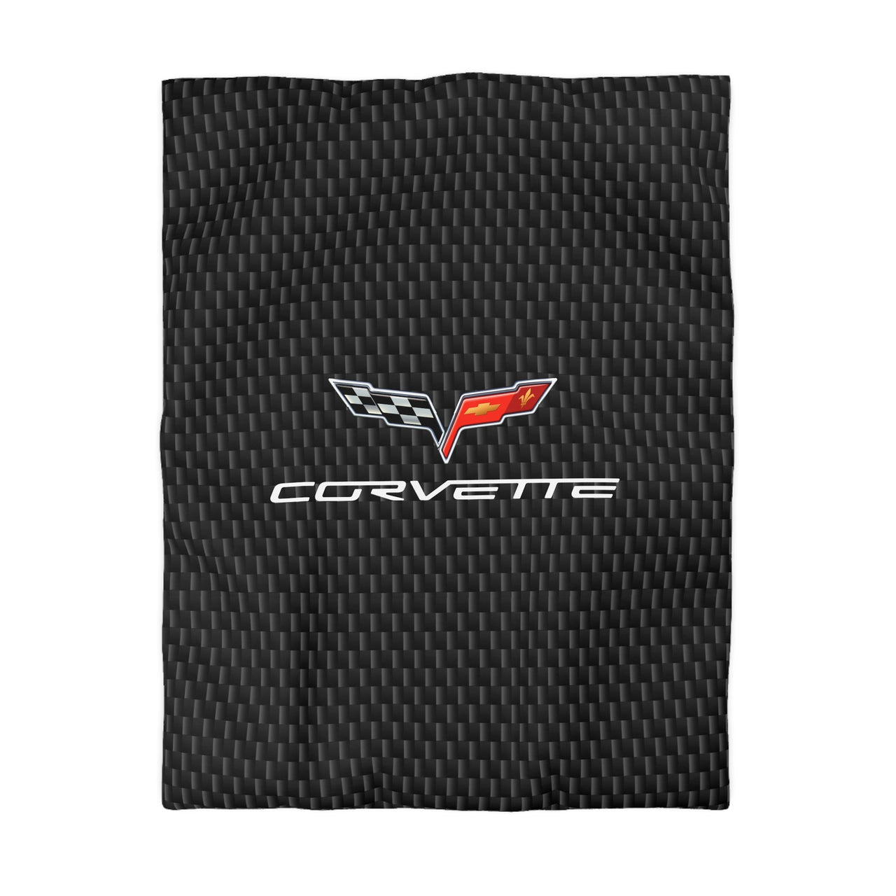 Corvette Black Microfiber Carbon Duvet Cover – Sleek Style for Car Lovers