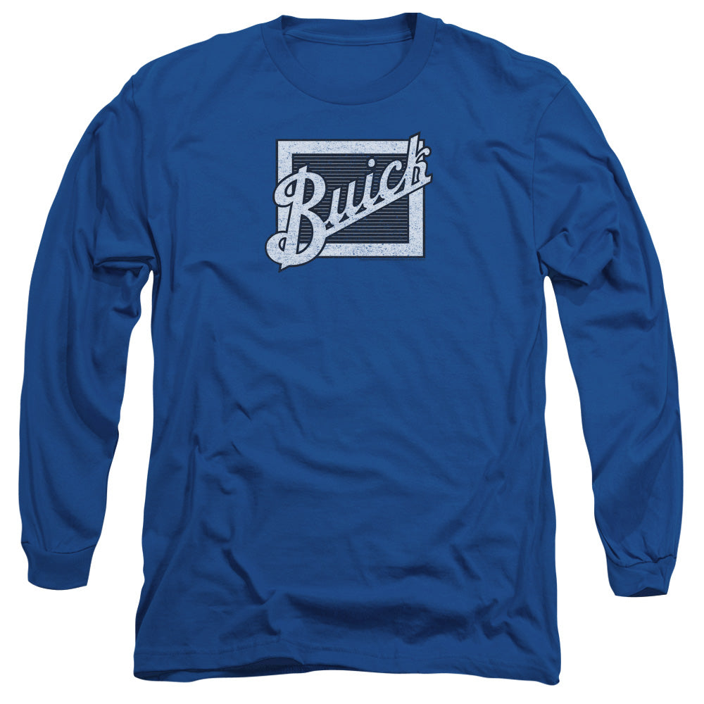 Buick Distressed Emblem Adult Long Sleeve Tee Royal