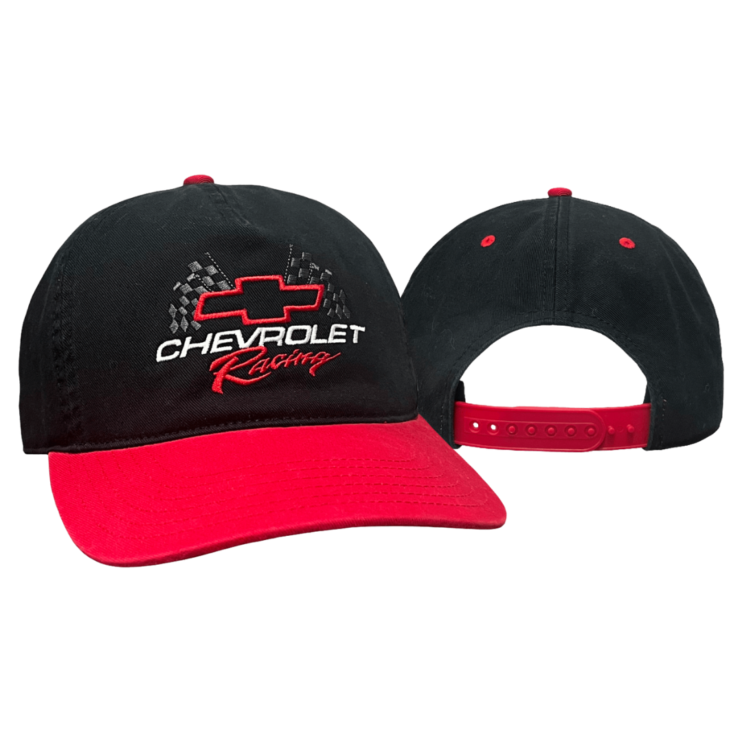 Black Red Bill Heritage Chevy Racing Checkered Flag Hat