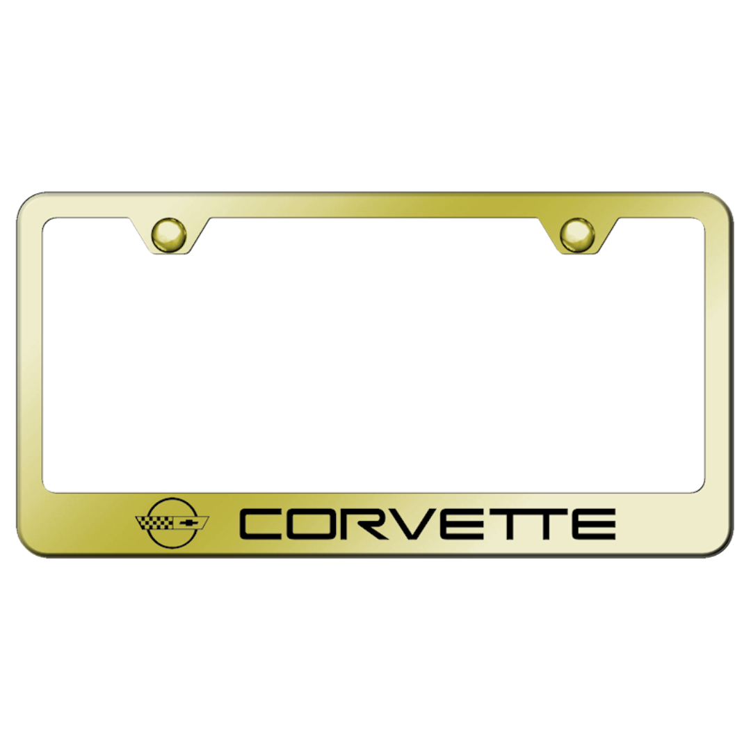 c4-corvette-license-plate-frame-gold-stainless-steel