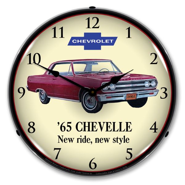 1965 1965 Chevrolet Chevelle LED Clock. Red  - CA
