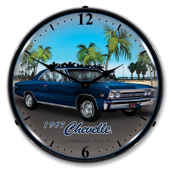 1967 1967 Chevrolet Chevelle LED Clock. Beach Blue  - CA