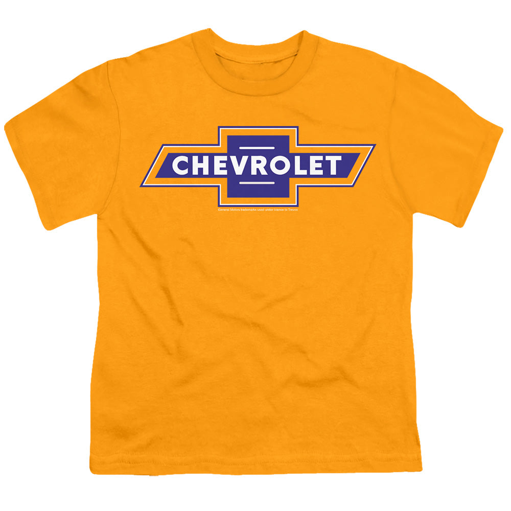 Chevrolet Blue and Gold Vintage Bowtie-Youth Short Sleeve-Gold