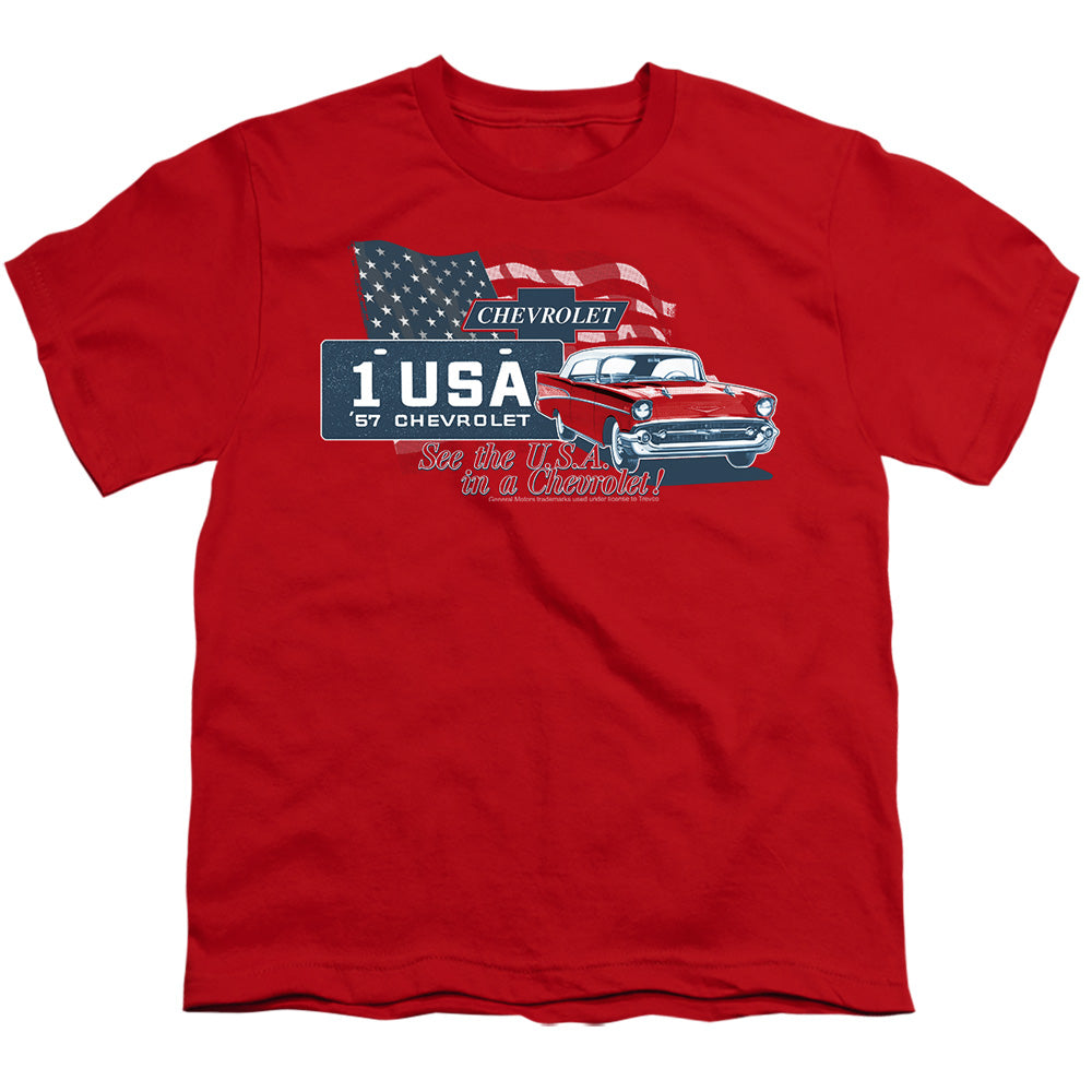 Chevrolet See The USA-Youth Short Sleeve-Red