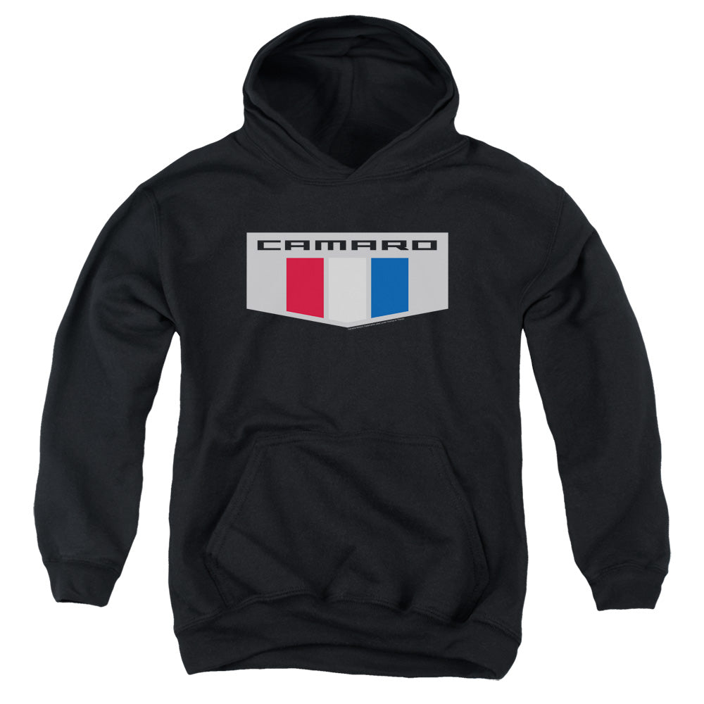 Chevrolet Camaro Emblem-Youth Hooded Sweatshirt-Black