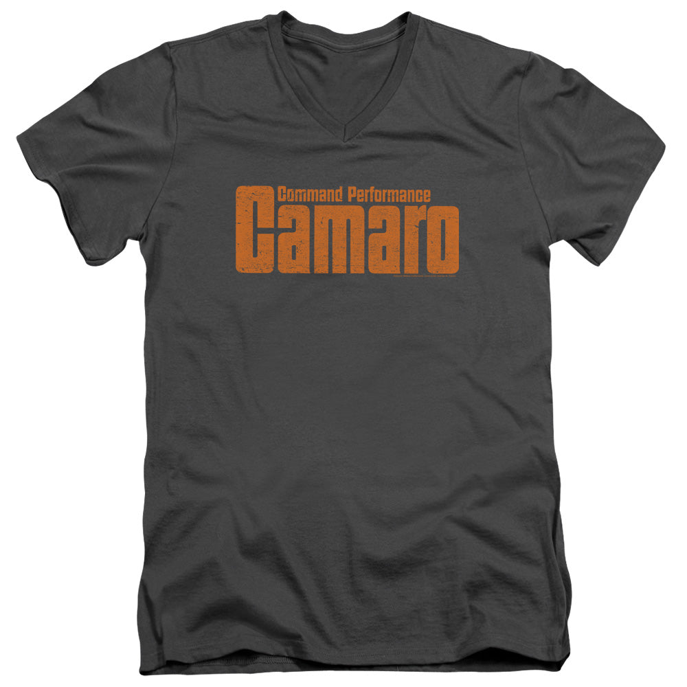Chevrolet Camaro Command Performance-Adult Slim Fit V Neck Cotton-Charcoal