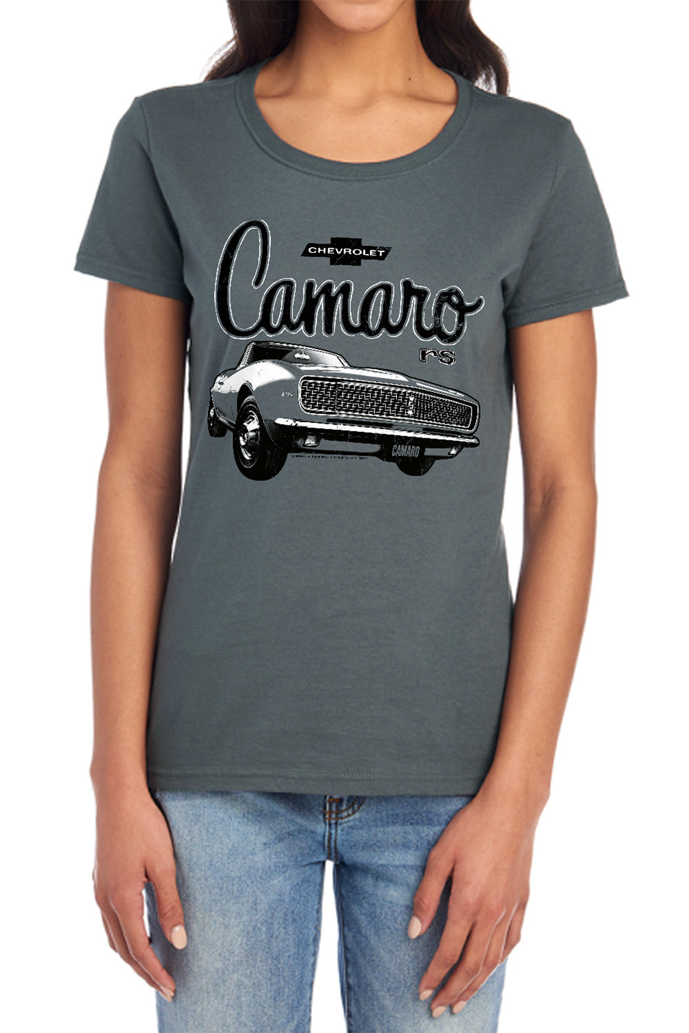 Chevrolet Camaro Script Car-Women's Short Sleeve-Charcoal
