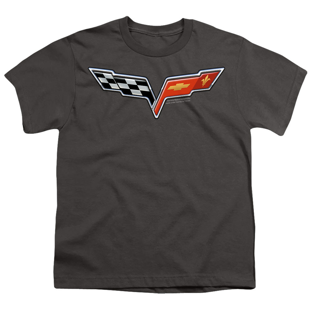 Chevrolet C6 The Vette Medallion-Youth Short Sleeve-Charcoal