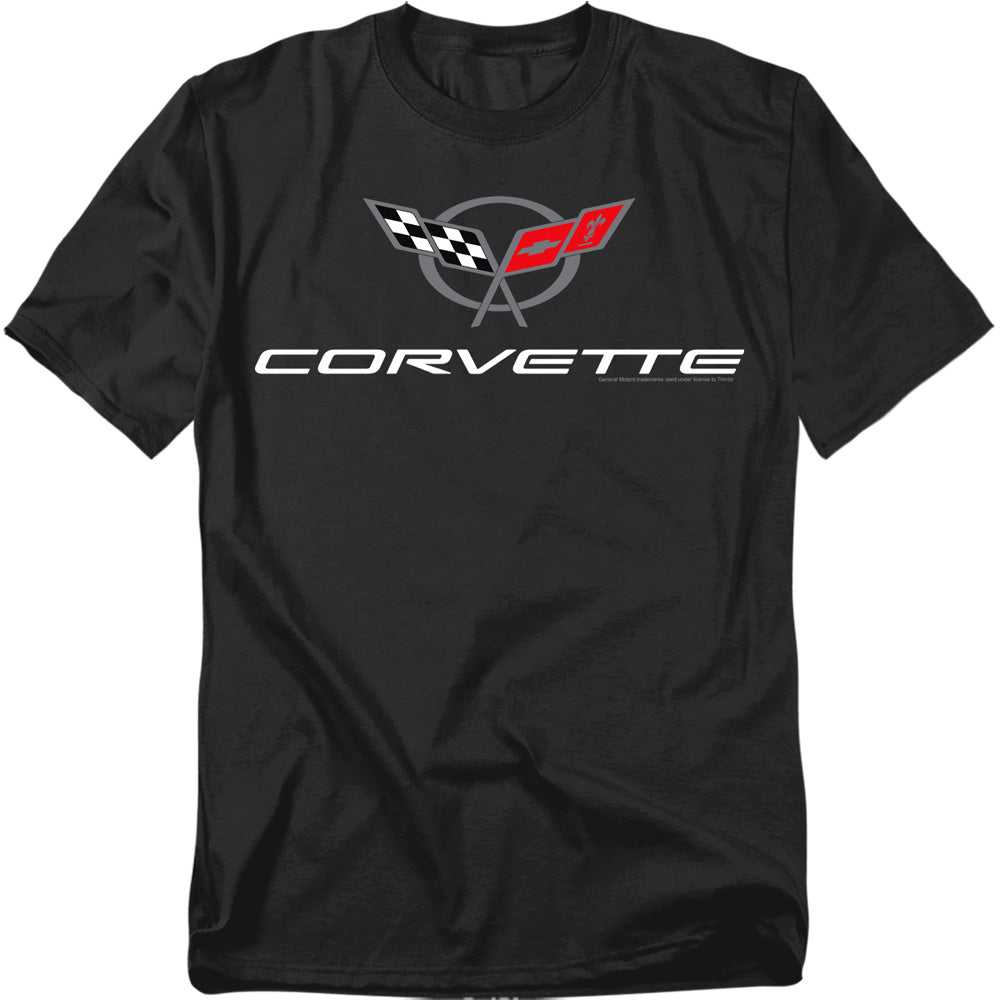 Chevrolet C5 Corvette Modern Emblem-Adult Regular Fit Short Sleeve-Black