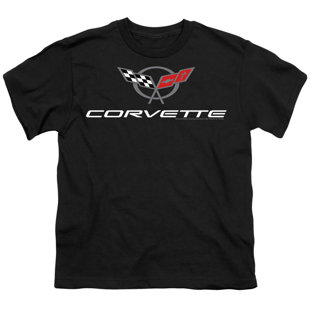 Chevrolet Corvette Modern Emblem - Youth Short Sleeve - Black