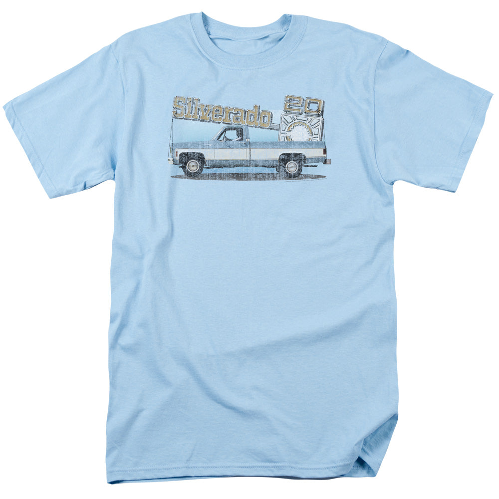 Chevrolet Old Silverado Sketch-Adult Regular Fit Short Sleeve-Light Blue