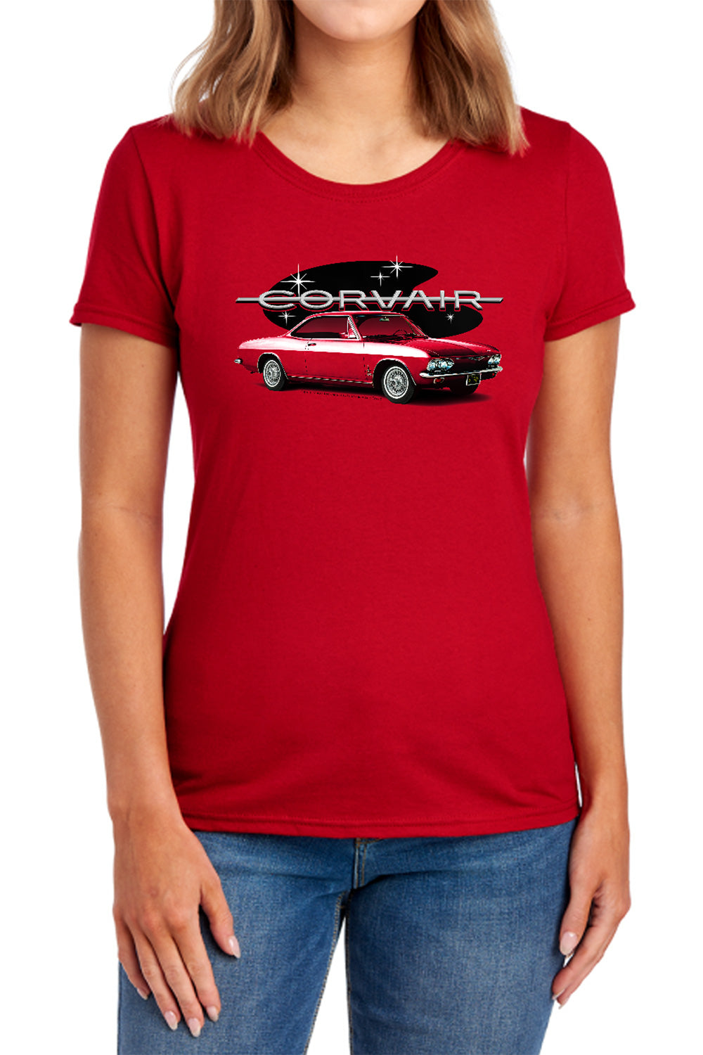 1965 Chevrolet Corvair Mona Spyda Coupe-Women's Short Sleeve-Red