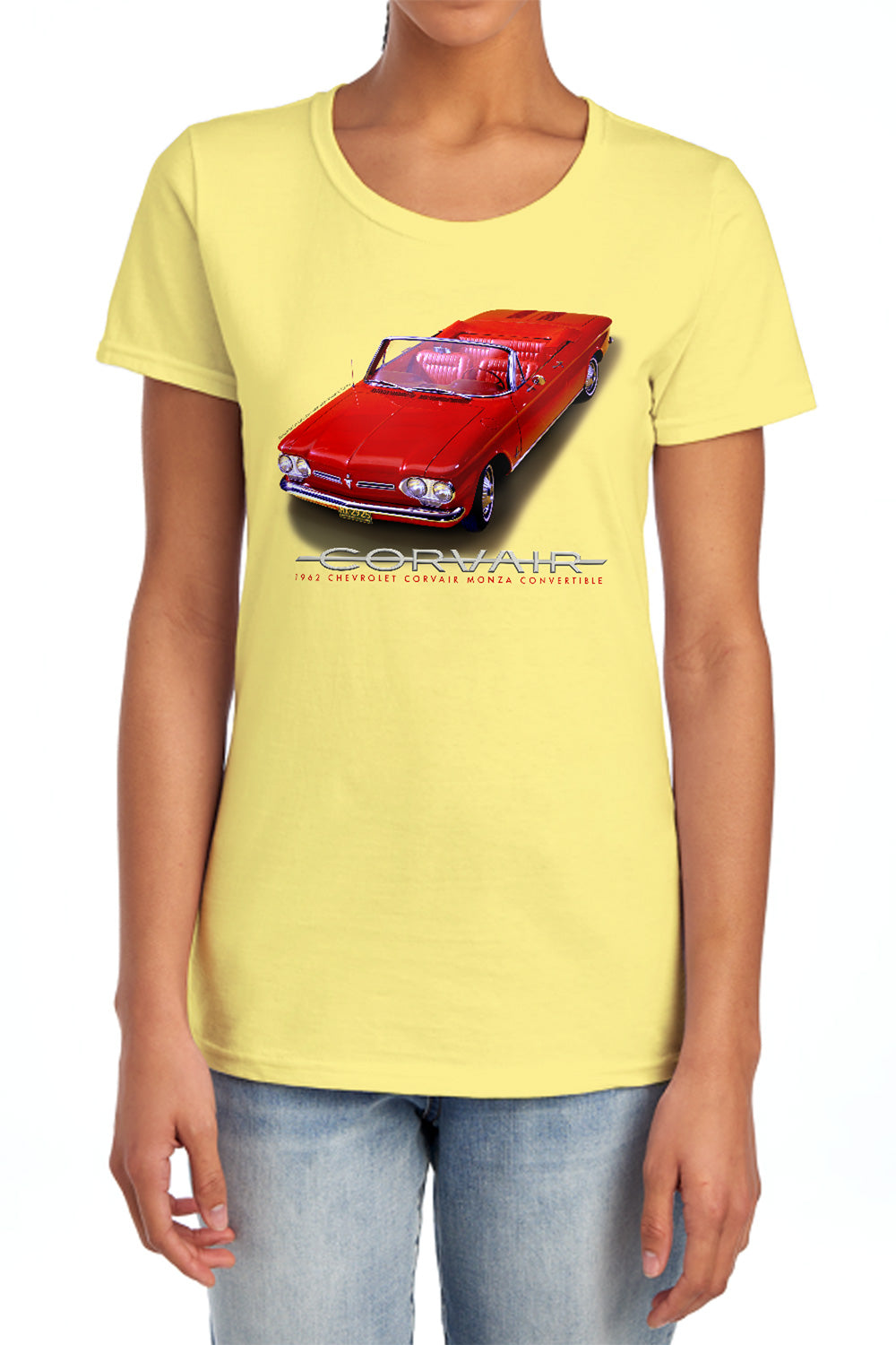 1962 Chevrolet Corvair Convertible-Women's Short Sleeve-Banana