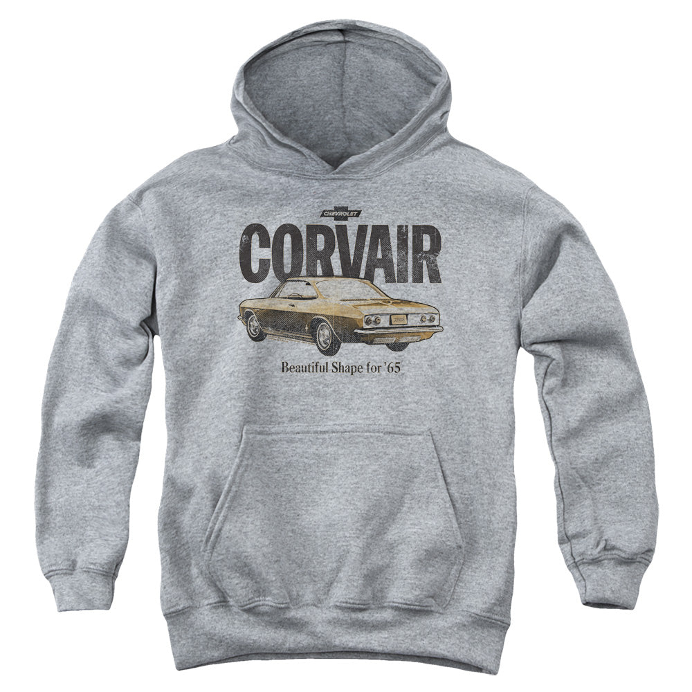 Chevrolet Retro Corvair-Youth Hooded Sweatshirt-Athletic Heather