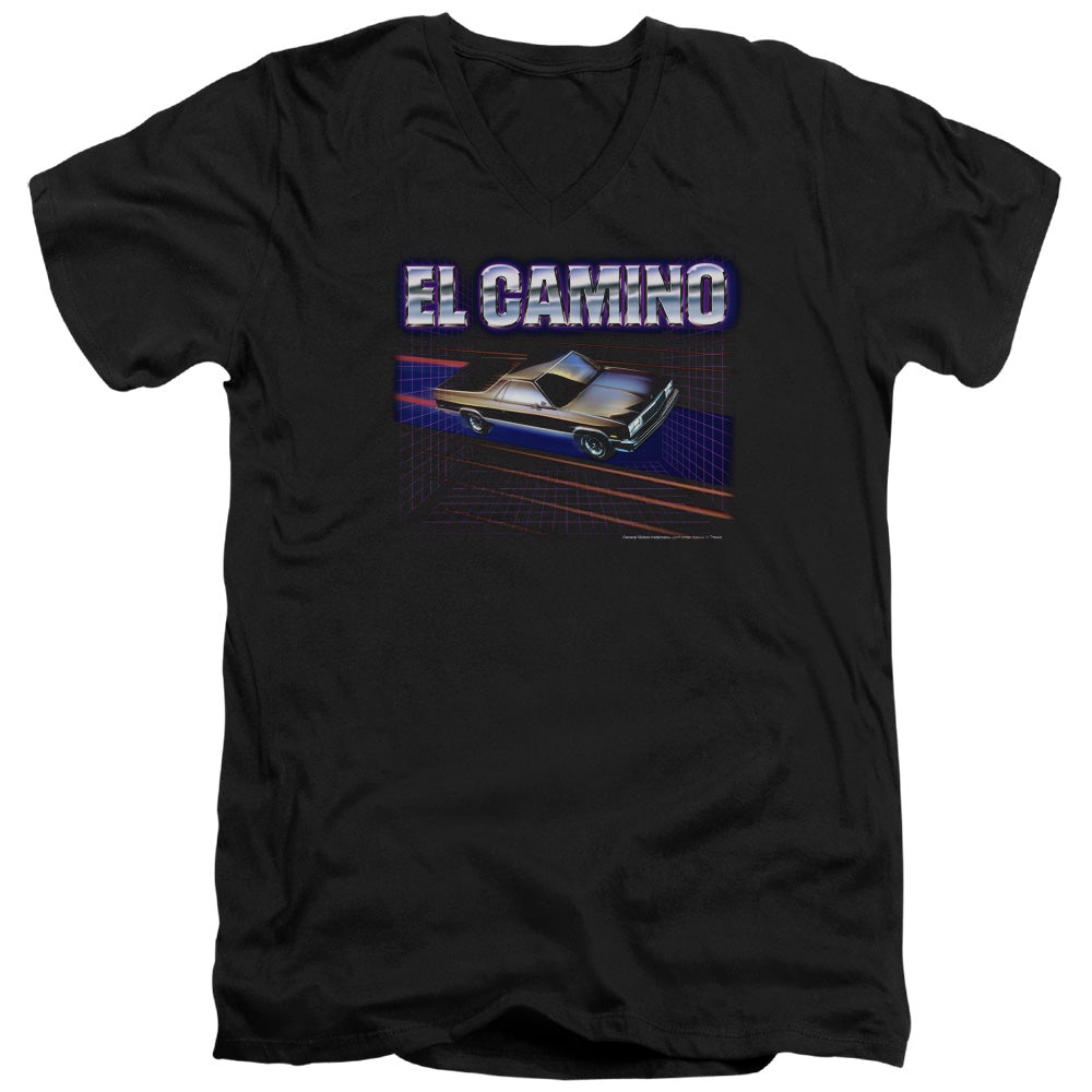 Chevrolet El Camino 85-Adult Slim Fit V Neck Cotton-Black