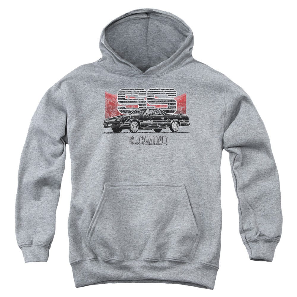 Chevrolet El Camino SS Mountains-Youth Hooded Sweatshirt-Athletic Heather
