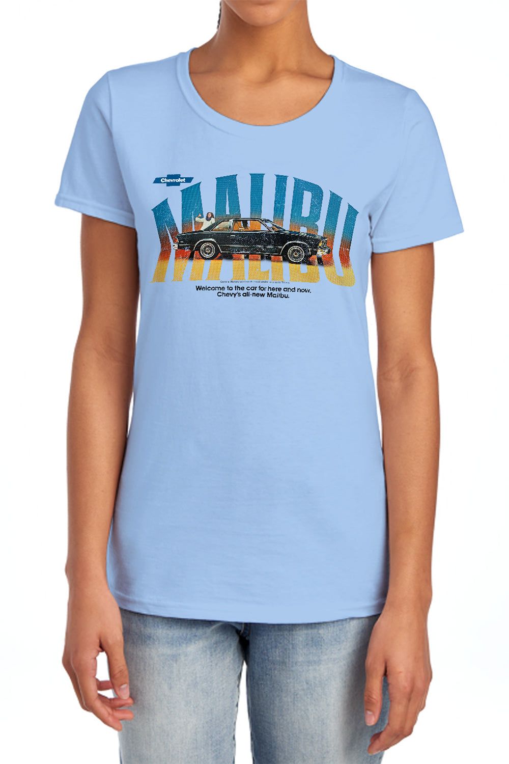 Chevrolet Malibu Thumbs Up - Women's Short Sleeve - Light Blue