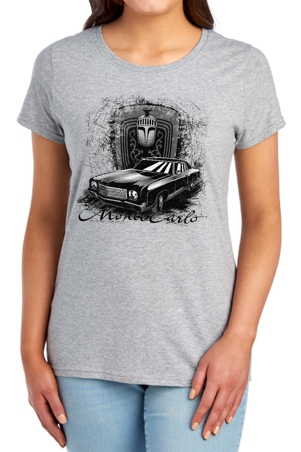 Chevrolet Monte Carlo Drawing-Women's Short Sleeve-Athletic Heather