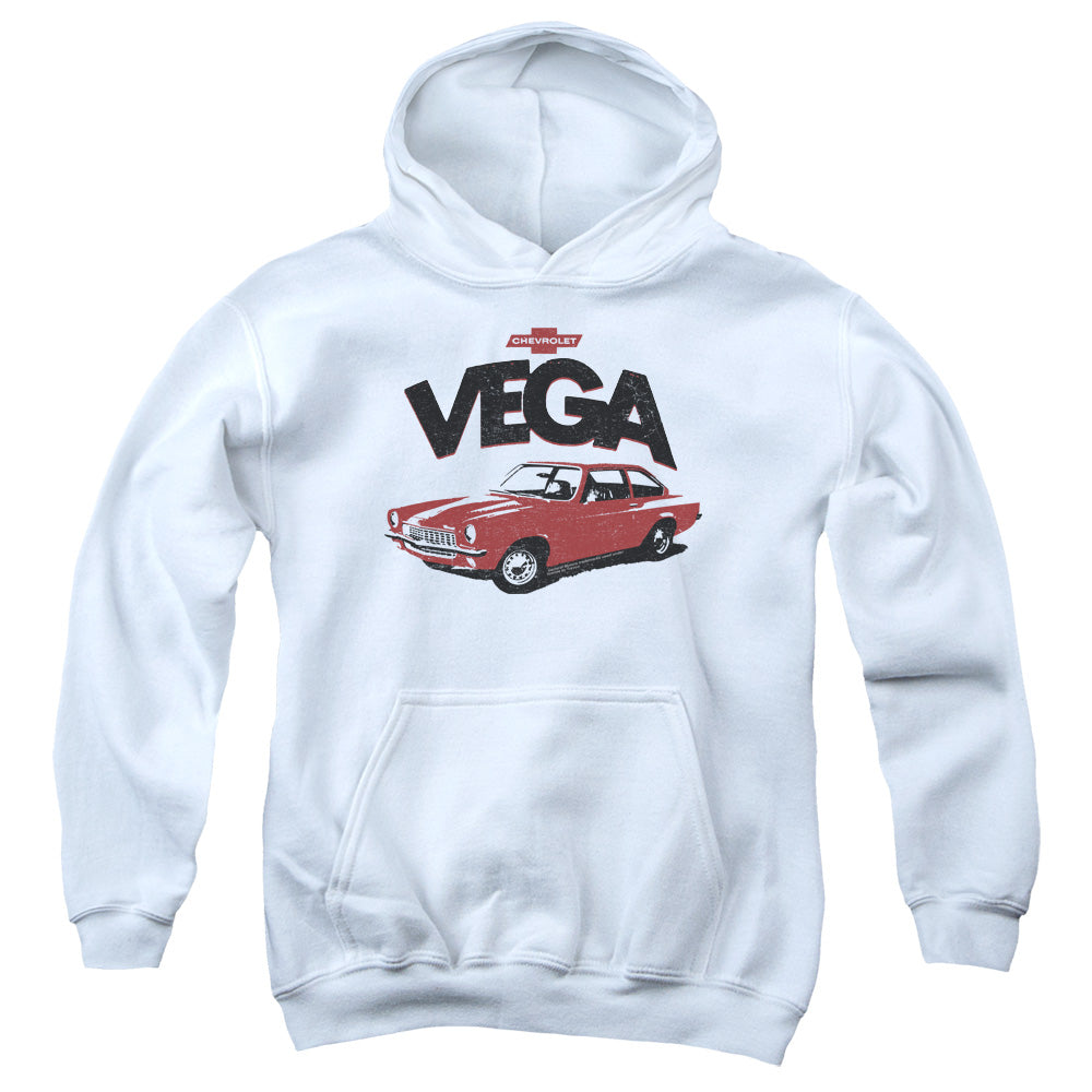Chevrolet Rough Vega-Youth Hooded Sweatshirt-White