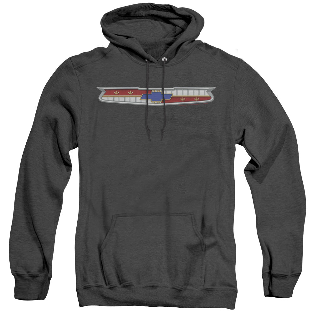 1956 Chevrolet Bel Air Emblem-Adult Heather Hoodie-Black